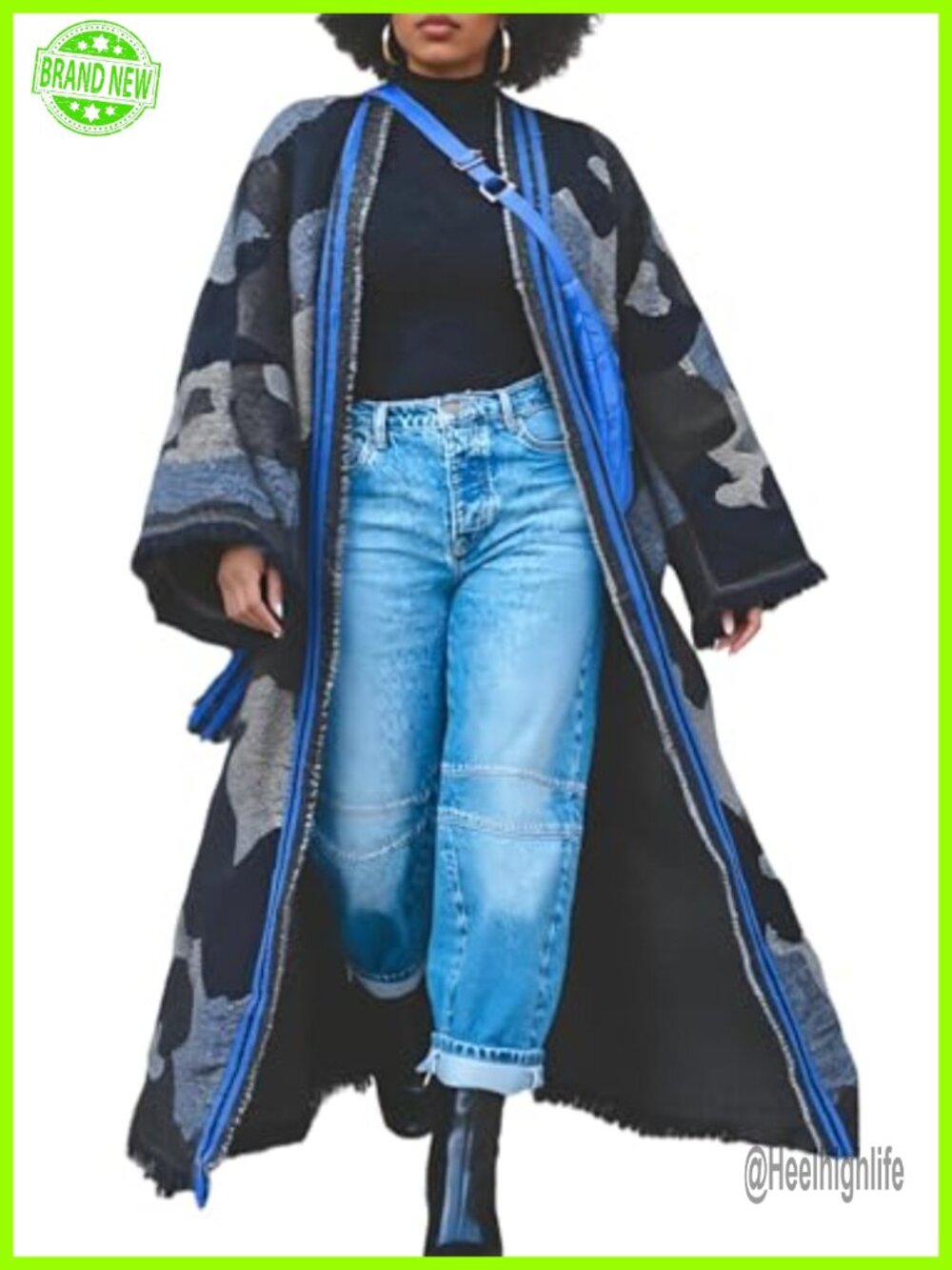 Fringe Knit Open Front Long Cardigan Sweater